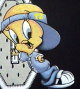 tweety palying with his girl friend