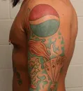 CM PUNK'S FULL LEFT ARE TATTOOS