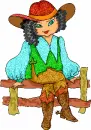 cowgirl on a fence