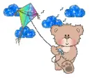 Bear flying kite