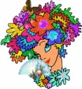 flowered hair