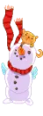 cat snowman winter xmas