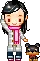 mini girl doll with dog