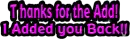 Thanks for the add