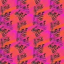 Orange pink music notes