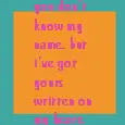 my name