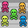 colorful skulls
