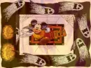 mickey mouse with pumkins and ghost around him