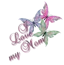 Sparkled Trio Butterflies - I love my Mom