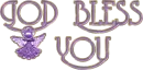 Angel Pendant Text Lavender - God Bless You