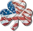 american flag  3 leaf clover