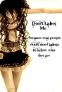 Don't Label Me