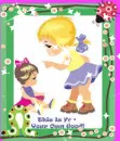 older girl talking to a little girl