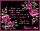 What lies behind us - Sabrina