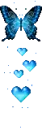 a beautiful butterfly and twingling hearts