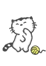 cute cat with yarn