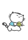 angry kitty with yarn