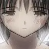 An anime girl crying