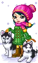 girl with 2 dogs