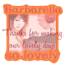 Thanks Barbarella!