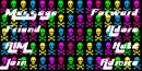 Rainbow skulls contact table
