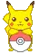 pikachu and a poke ball