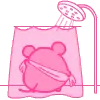 pink hamster in shower