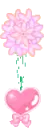 pink heart and flowers