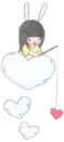 KAWAII BUNNY GIRL ON A CLOUD