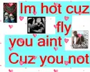 Im hot cuz im fly you aint cuz you not 