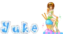 Yuke blue text