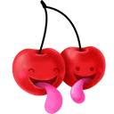 cherries poking tongues 