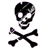 black and white skull