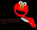 elmo with a knife