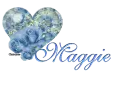Maggie with blue roses