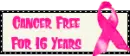cancer free for 16 years