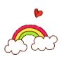 rainbow and heart