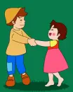 agirl and a boy dancing 