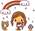 KAWAII GIRL WITH A RAINBOW