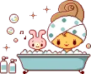 KAWAII GIRL BUBBLE BATH IN BLUE