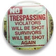 No trespassing button