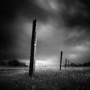 fence black and white