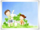liTTLe baby pLaYing w RabbiT
