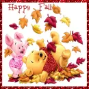 pooh and piglet playing in the leaves