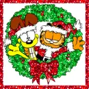 garfield in a wreath