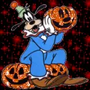 goofy with a pumpkin