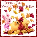 pooh and piglet playing in the leaves
