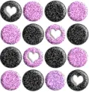 Lt.Purple&Black Dots w/Hearts