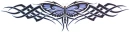 Blue tribal butterfly Tattoo Design