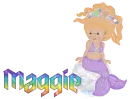 Rainbow Underwater Mermaid Text - Maggie